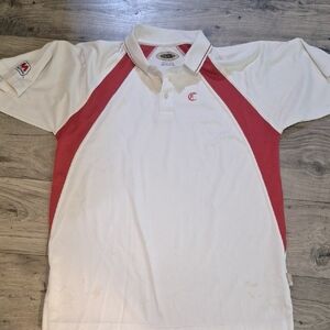 LG White and Red Polo Shirt